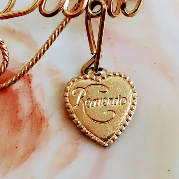 Antique Gold Filled Wire Name Brooch Elda Heart - Picture 4 of 6